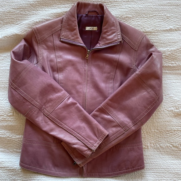 Pink Genuine Leather Jacker - Picture 1 of 9